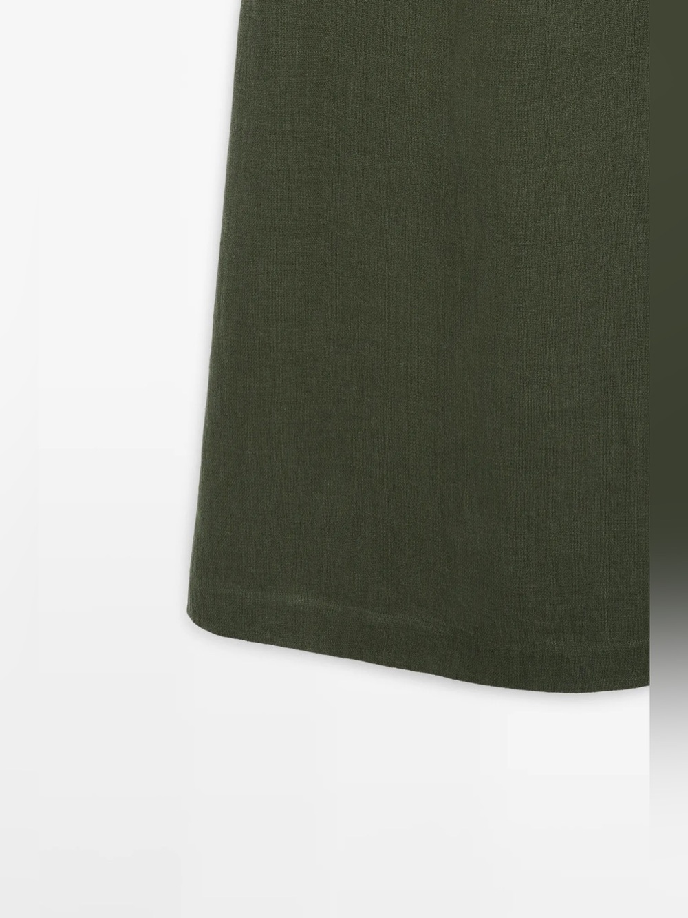 Massimo Dutti Linen Olive Green Sleeveless Maxi Dress - Picture 8 of 9